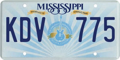 MS license plate KDV775