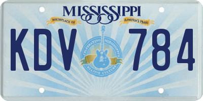 MS license plate KDV784