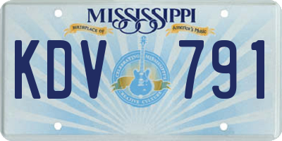 MS license plate KDV791