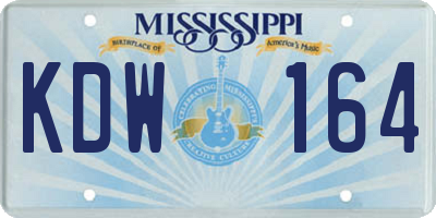 MS license plate KDW164