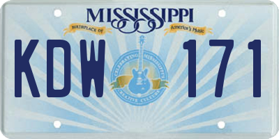 MS license plate KDW171