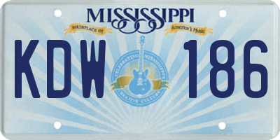 MS license plate KDW186