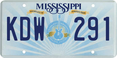 MS license plate KDW291