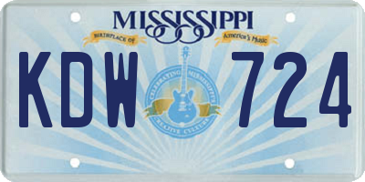 MS license plate KDW724