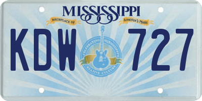 MS license plate KDW727