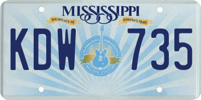 MS license plate KDW735