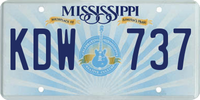 MS license plate KDW737
