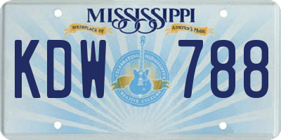 MS license plate KDW788