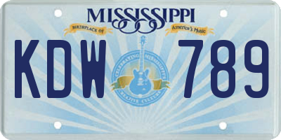 MS license plate KDW789