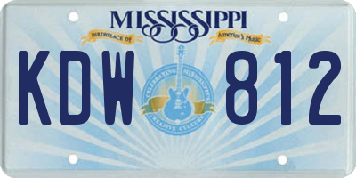 MS license plate KDW812