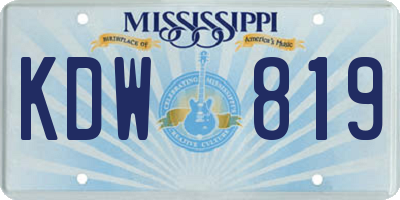 MS license plate KDW819