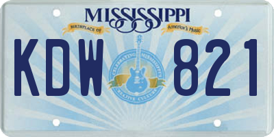 MS license plate KDW821