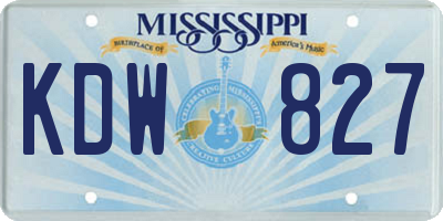 MS license plate KDW827