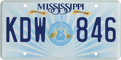 MS license plate KDW846