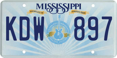 MS license plate KDW897