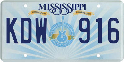 MS license plate KDW916