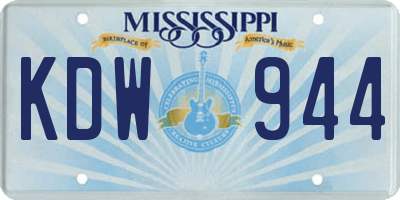 MS license plate KDW944