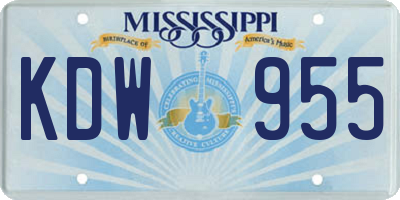 MS license plate KDW955