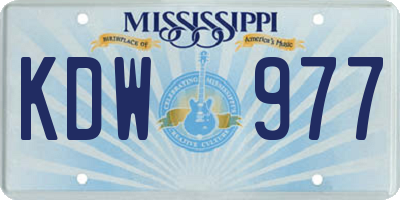MS license plate KDW977
