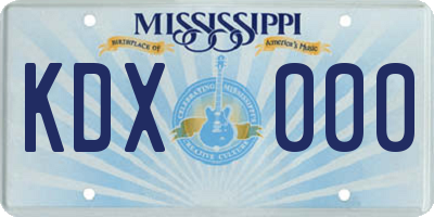 MS license plate KDX000