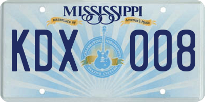 MS license plate KDX008