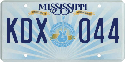 MS license plate KDX044