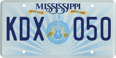 MS license plate KDX050