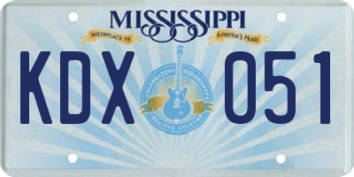 MS license plate KDX051