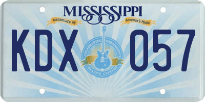 MS license plate KDX057