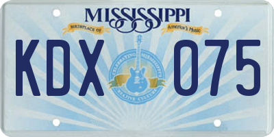 MS license plate KDX075