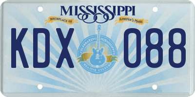 MS license plate KDX088