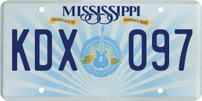 MS license plate KDX097