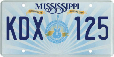 MS license plate KDX125