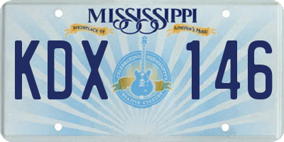 MS license plate KDX146