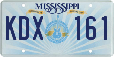 MS license plate KDX161