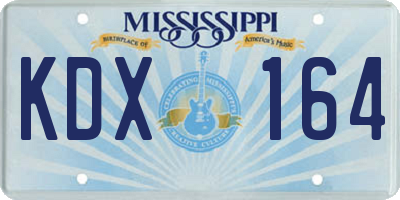 MS license plate KDX164