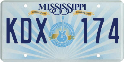 MS license plate KDX174