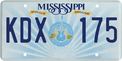 MS license plate KDX175