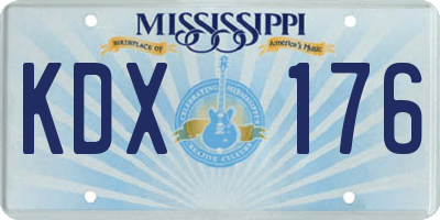 MS license plate KDX176