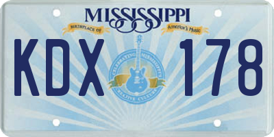 MS license plate KDX178