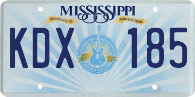 MS license plate KDX185