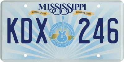 MS license plate KDX246
