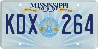 MS license plate KDX264