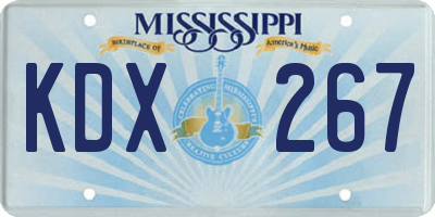MS license plate KDX267