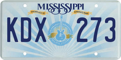MS license plate KDX273