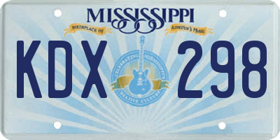 MS license plate KDX298