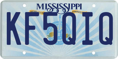 MS license plate KF5QIQ