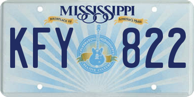 MS license plate KFY822