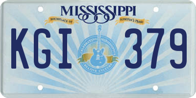 MS license plate KGI379