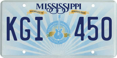 MS license plate KGI450